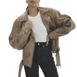 LAMARQUE Estia Moto-Style Leather Jacket women’s SZ S